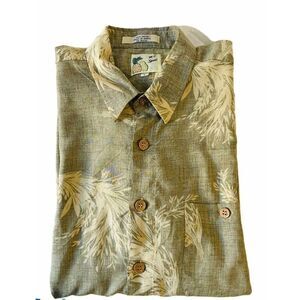 #3300 M E Sport,mens,button down,shirt,size L, 100% Rayon,vintage, short sleeve